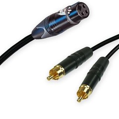 Neutrik Female XLR Split to 2 Dual RCA Phono Cable. Splitter Duplicator Lead 1m+