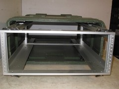 Rackmount 04U x24 ECS Slide Out Shock Mount Deep Lids Legacy Composite Case Grn