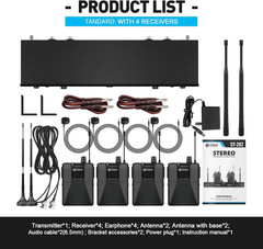 Audio PRO ST-202 UHF Stereo Wireless in Ear Monitor System, Dual Channel Wireles