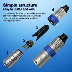 24Pack XLR 3pin Male Plug and Female Connector Fine Nickel plated with 24K Gold