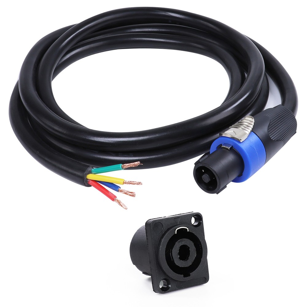 6 Feet Speakon to Bare Cable w/ Free Socket PA DJ Chuchero Box 4 Conductor Wire