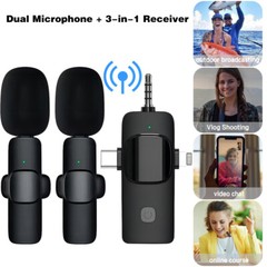 Lavalier Wireless Microphone Audio Video Recording Mini Mic For Android/iphone