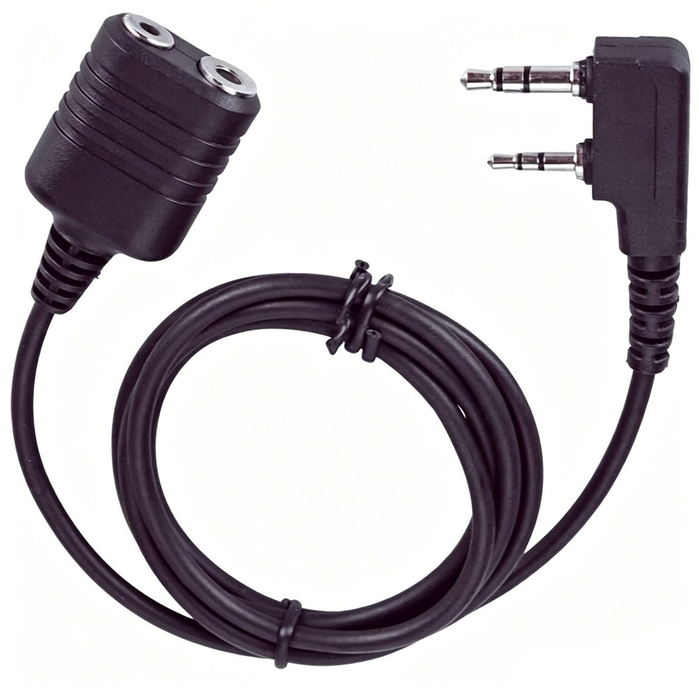 Microphone Headset Extension Cable Adapter 2 Meter for Kenwood Baofeng