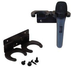 Wireless Microphone Holder Wall Mount Hanger Clip Double Hook Bracket 1 PCS