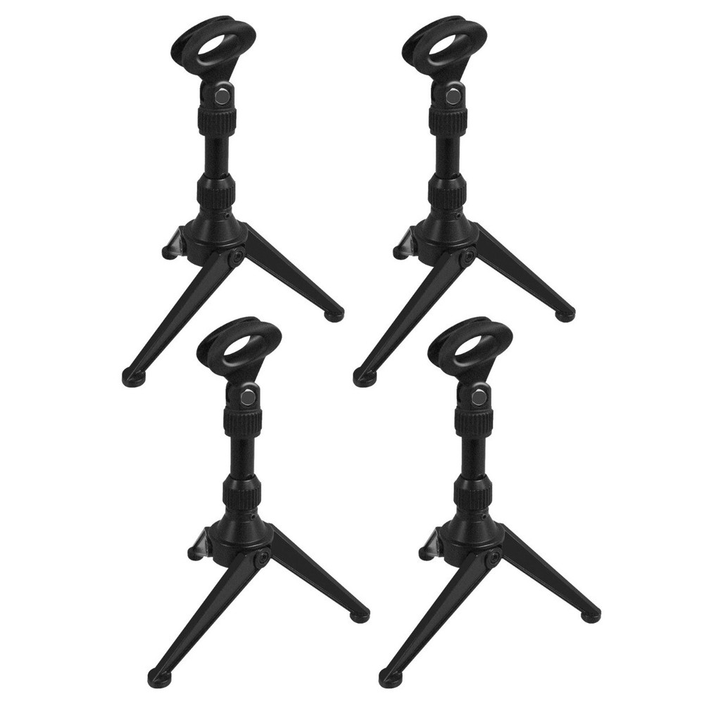 Mini Desktop Tripod Broadcast Podcast Microphone Stands Mount Holder 4 Pack