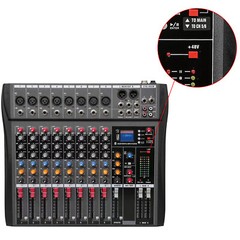8 Channel Professional Digital Bluetooth Live Studio Audio Mixer Power Mixing