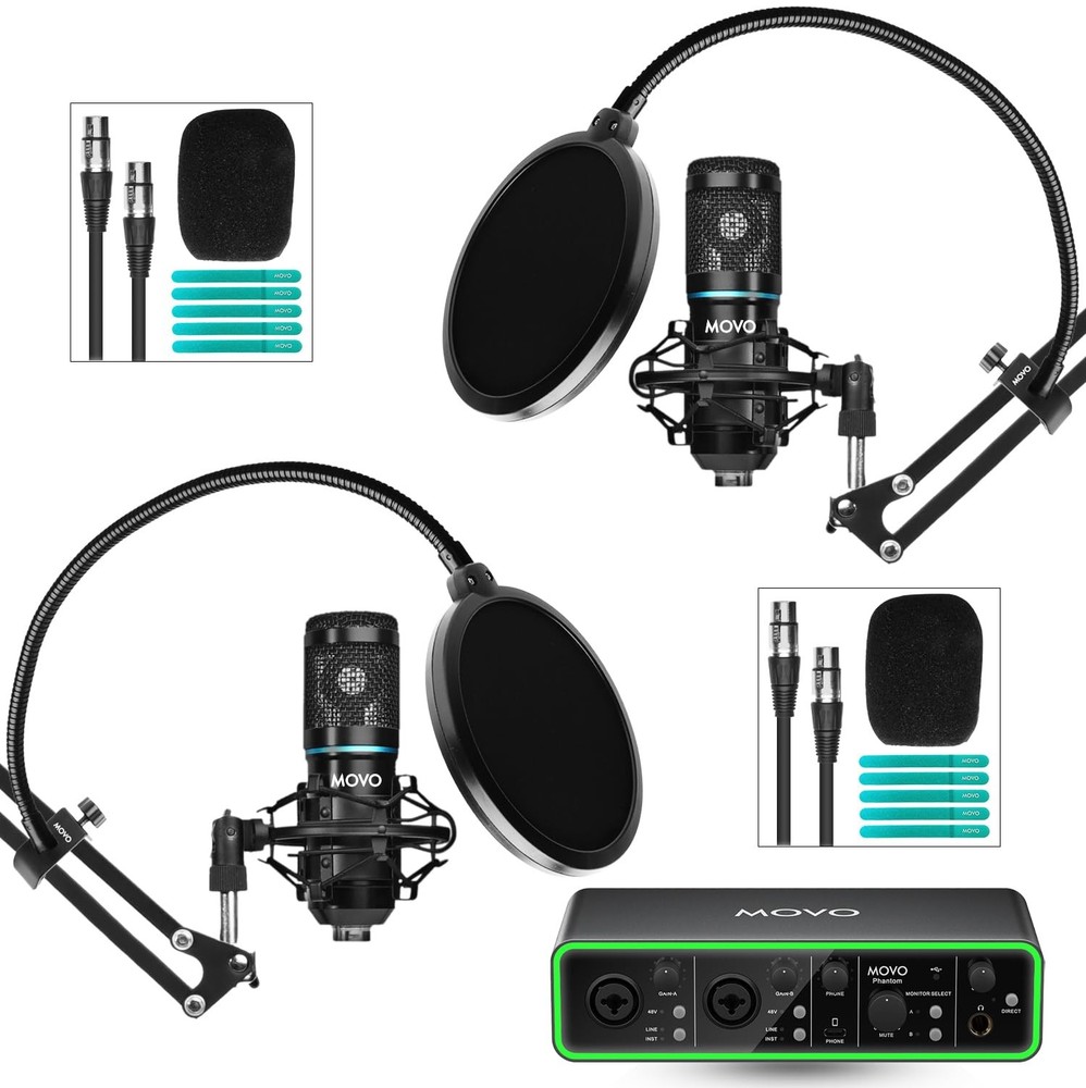Movo PodKit2A Podcast Equipment Bundle for 2