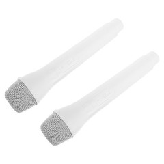 2Pcs Plastic Pretend Microphones for Kids Durable Handheld Interview Toy Props