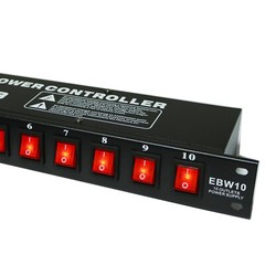 EMB EBW10 10 Outlets Rack Mount Power Supply AC 110V/220V Outlet Surge Protector