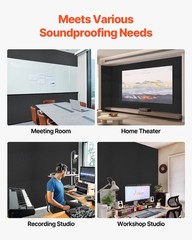 VEVOR 18 Pack Acoustic Wall Panels 11.8 x 11.8 x 0.4 inch Self-Adhesive Black