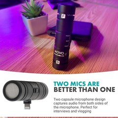 Movo DoubleMic-DI Dual Capsule Microphone – iPhone Two-Sided Cardioid Condenser