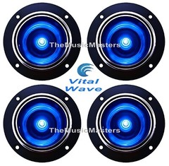4 Pack 4 inch Blue LED Super Bullet Horn TWEETER Speakers Car Audio Home Stereo