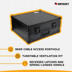 Odyssey Universal Technics 1200 Style Turntable Flight Case, Black Label Series