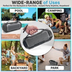 Pyle Portable Wireless BT Streaming Speaker-IPX6 Waterproof Wireless Speaker