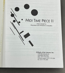 MOTU MIDI Time Piece II Manual User Guide Book Macintosh Windows Original