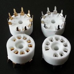 lanema 5pcs Ceramic 9 Pin B9A PCB Mount Tube Socket for 12AX7 12AT7 12AU7…