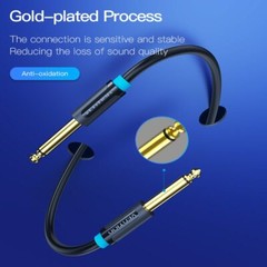 6.35mm 1/4 in Audio Instrument Cable TRS Amp Patch Cord for Bass Electric Guitar