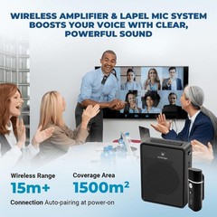 Wireless Voice Amplifier with Bluetooth Lavalier Microphone, Professional Noise