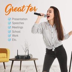 Pyle Professional Wireless Handheld Microphone System – Dual UHF Band, Black