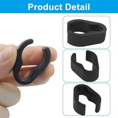 Marvexi 10Pcs Microphone Cable Clip, Durable Plastic Mic Clamps 20mm, Black