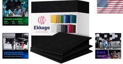 Eco-Friendly Deep Black 12″x12″ Acoustic Panels – Sound Dampening & Stylish