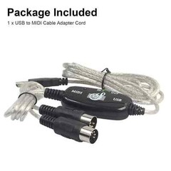 NEW USB IN-OUT MIDI Interface Cable Converter to PC Music Keyboard Adapter Cord