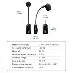 2.4G Wireless Headset Mic and Handheld Mic 2 in 1, 30m Stable Transmission, D…