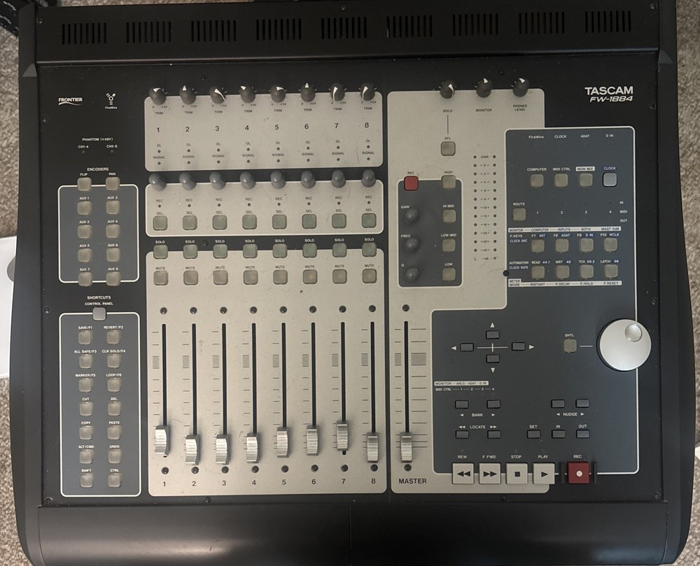 Tascam FW-1884 Firewire Audio/Midi Interface Control Surface Mixer with 8 XLRs