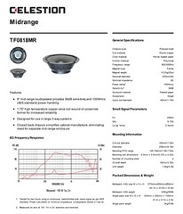 Celestion TF0818MR 8″ Midrange Speakers Sealed/Closed Back Mids 8-pack