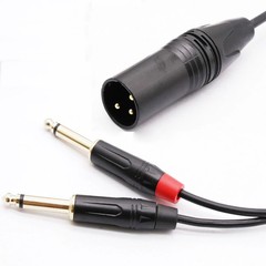 XLR Male to Dual 1/4″ 6.35mm TS Mono Y Splitter Microphone Cable US