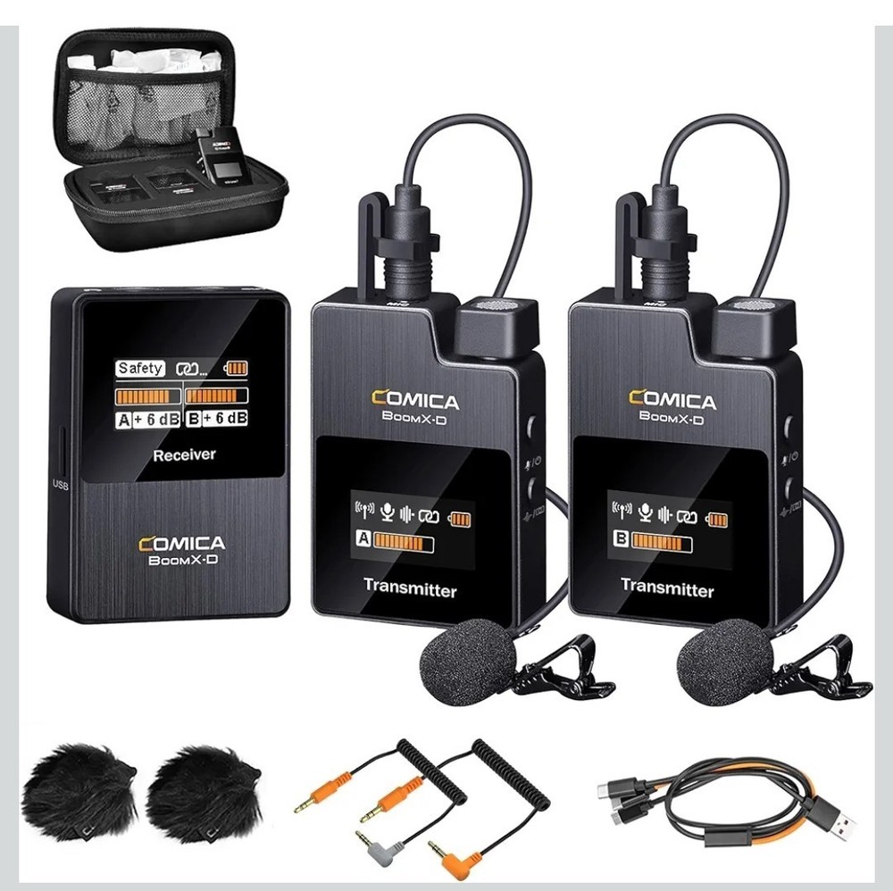 New COMICA BoomX-D2 Wireless Lavalier Microphone, See Description Below