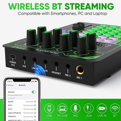 Pyle Compact Pro Live Broadcast Sound Card w/ Condenser Microphone-Wireless BT