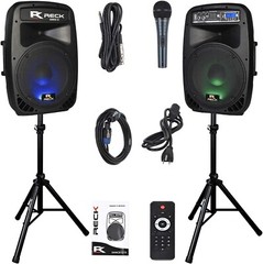 PRORECK 12″ Powered DJ Speaker 1000W Outdoor BBQ Dance Party Bluetooth Sound