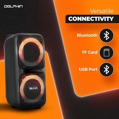Dolphin Dual 8″ Portable High Power Karaoke Bluetooth Party Speaker Rechargeable