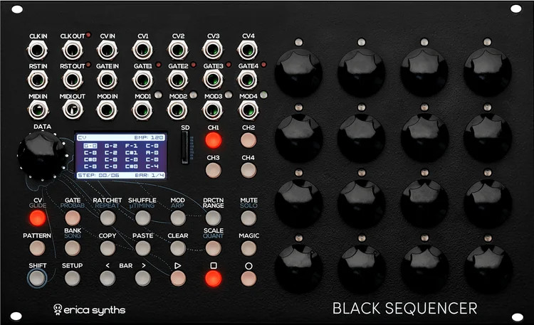 Erica Synths Black Sequencer Eurorack Sequencer Module
