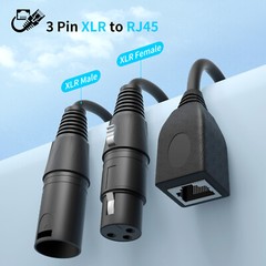 3 Pin XLR to RJ45 Adapter XLR to Cat5,DMX to Ethernet XLR to Cat5 Cat 6 Ethernet