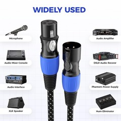 Premium 2 Pack 50FT XLR Microphone Cable, Noise Free and Long-Lasting Nylon B…