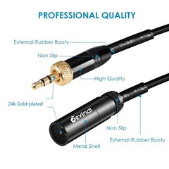 Devinal Replacement Locking 1/8 to MiniXLR Male 1 foot, Mini XLR 3.5 lock