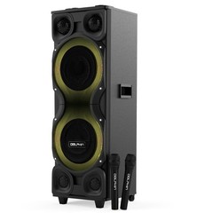 Dolphin Dual 12” X-BASS Party Speaker 120W RMS, WaveSync, LED, 2 Wireless Mics