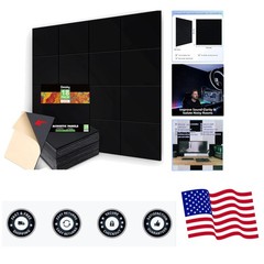 Seamless Installation Black Acoustic Panels 12″X12″ – 18 Pack Noise Reducers