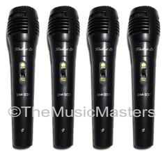 4 Pack Handheld Karaoke DJ Vocal Dynamic Microphones Mics w/ XLR to 1/4″ Cables