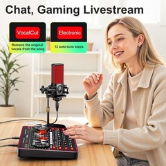 Podcast Microphone Bundle with Live Sound Board Audio Mixer, Podcast Equipmen…