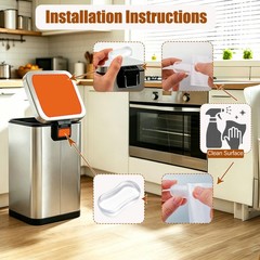 12 Pack Transparent Wall Protector Behind Trash Can, Adhesive Trash Can Wall …