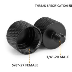 Frgyee 5/8 to 1/4 Adapter, Mic Thread Adapter 5/8″ Female 2pc, 2pc