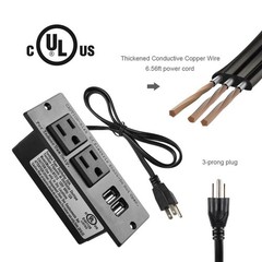 Conference Recessed Power Strip Socket with USB Ports,Table Power Strip,Deskt…
