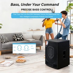 PRORECK PR18 18″ 2000W Active PA DJ Subwoofer Class-D Bass Speaker Single 1 Unit