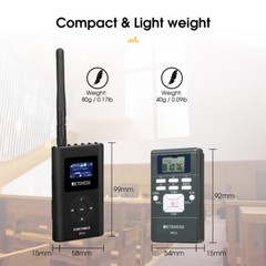 Wireless Tour Guide Audio System Mic Transmitter 10 Receivers for Meeting Church