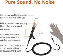Amazon Basics Dynamic Microphone w/Cable & Microphone Holder
