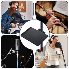 Clamp On Microphone Stand Tray Adjustable Desk Shelf Holder for Podcast Recordin