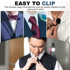Lavalier Lapel Mic, 3.5mm Elbow Mono, 1.2m Wired Omnidirectional Mic Pack of 3
